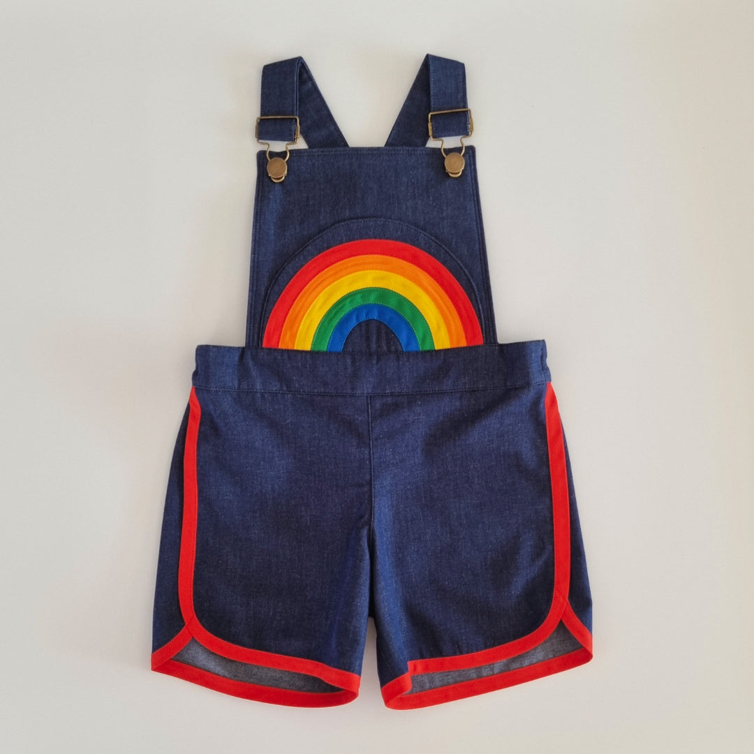 Finding Alice Clothing Retro Denim Rainbow Pocket Overalls 